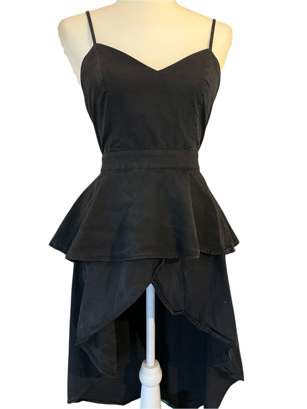 English Factory Poplin High Low Cocktail Dress Black Size XS - Picture 2 of 8